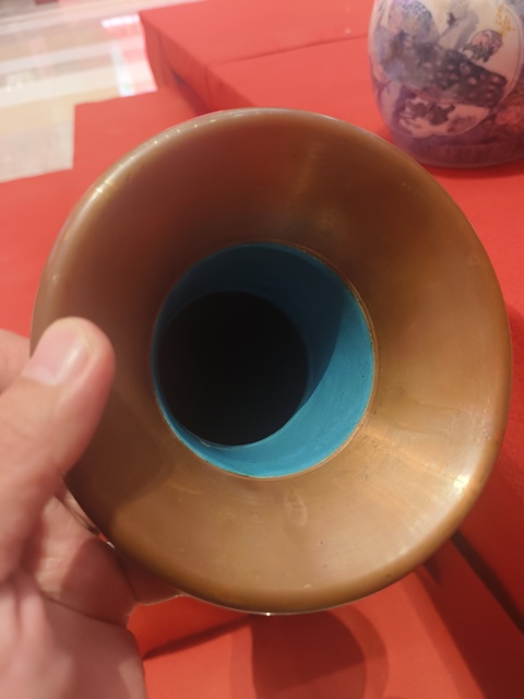 古玩陶瓷銅胎掐絲琺瑯花鳥紋觀音瓶真品鑒賞圖