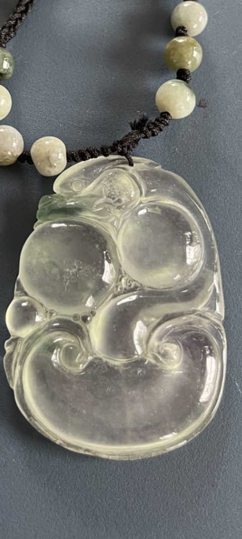 古玩玉器天然翡翠“如意龍佩”真品鑒賞圖