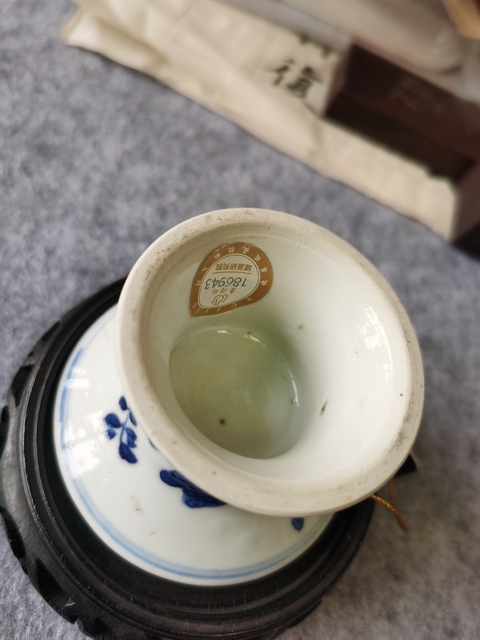 古玩陶瓷康熙青花菊花紋水洗拍賣，當前價格2600元