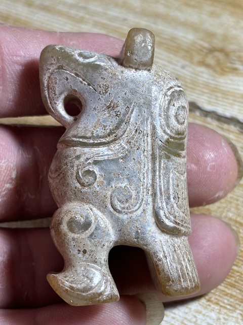 古玩玉器做舊仿商代“玉鳳鳥”真品鑒賞圖