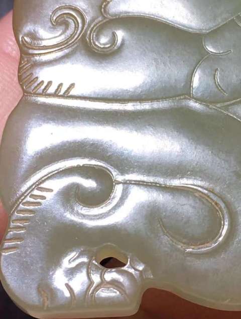 古玩玉器和田玉熊題材掛件真品鑒賞圖