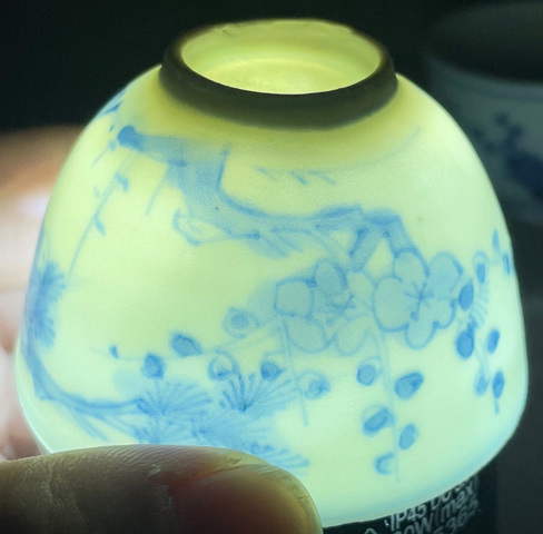 古玩陶瓷青花歲寒三友杯真品鑒賞圖