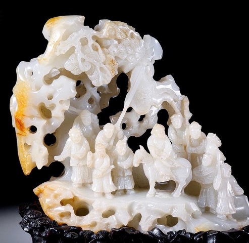 古玩玉器和田玉雕“人物故事”擺件真品鑒賞圖