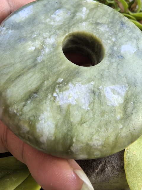 古玩玉器獨山玉璧真品鑒賞圖