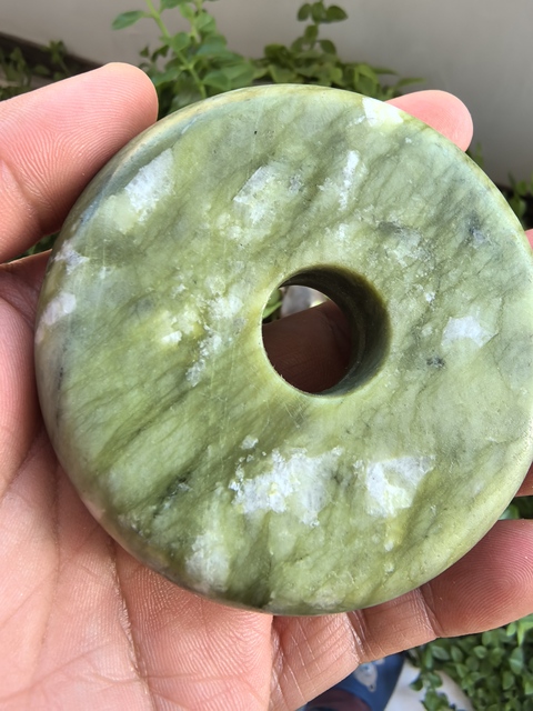 古玩玉器獨山玉璧真品鑒賞圖