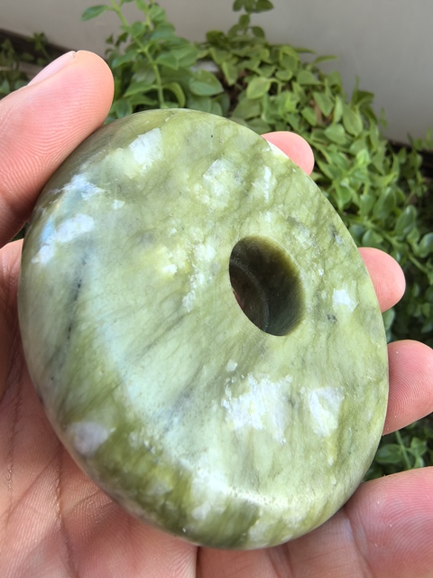 古玩玉器獨山玉璧真品鑒賞圖