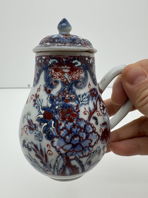 古玩陶瓷青花礬紅花卉紋茶壺真品鑒賞圖