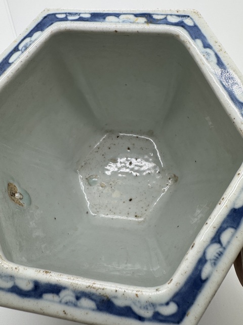 古玩陶瓷青花四美圖六方案缸真品鑒賞圖