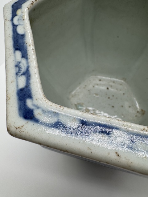 古玩陶瓷青花四美圖六方案缸真品鑒賞圖