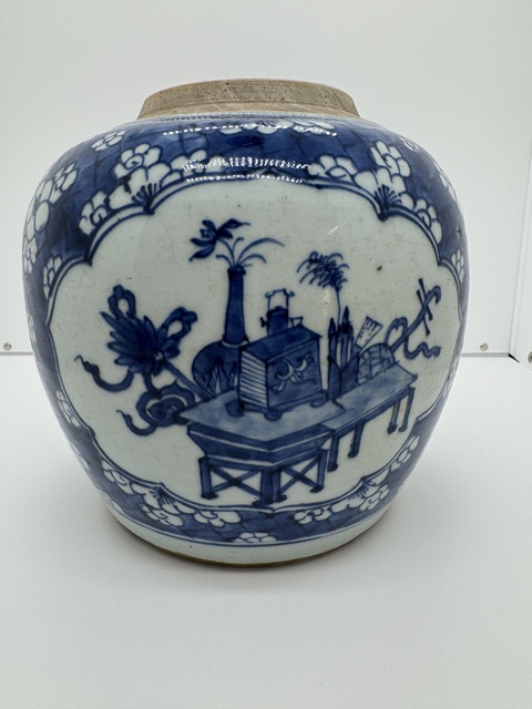 古玩陶瓷青花博古圖罐真品鑒賞圖