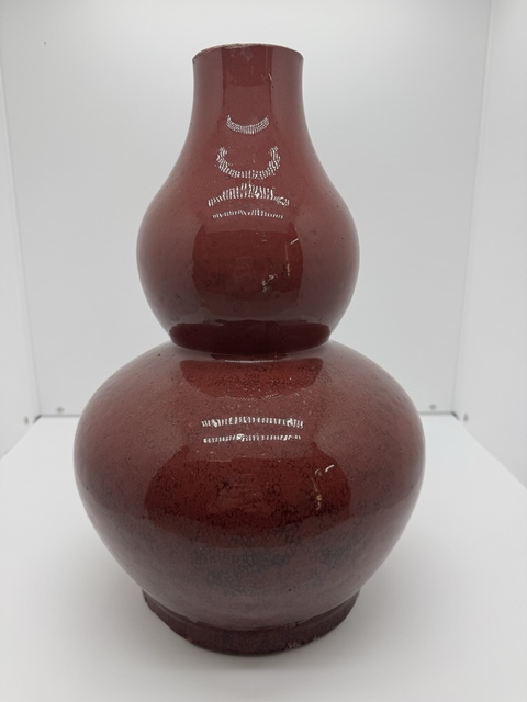 古玩陶瓷鈞紅釉葫蘆瓶真品鑒賞圖