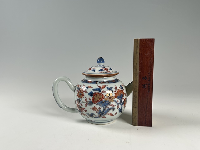 古玩陶瓷清康熙·青花礬紅描金花卉紋壺真品鑒賞圖