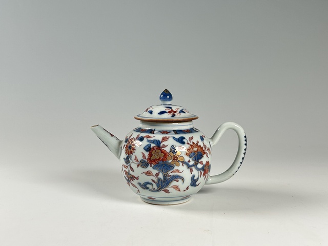 古玩陶瓷清康熙·青花礬紅描金花卉紋壺真品鑒賞圖