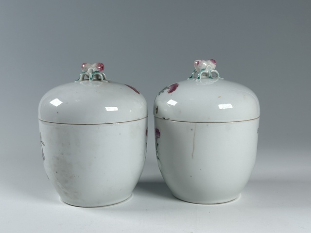 古玩陶瓷民國·粉彩花卉紋糖罐一對拍賣，當(dāng)前價格4228元