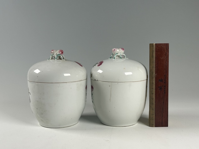 古玩陶瓷民國·粉彩花卉紋糖罐一對拍賣，當(dāng)前價格4228元