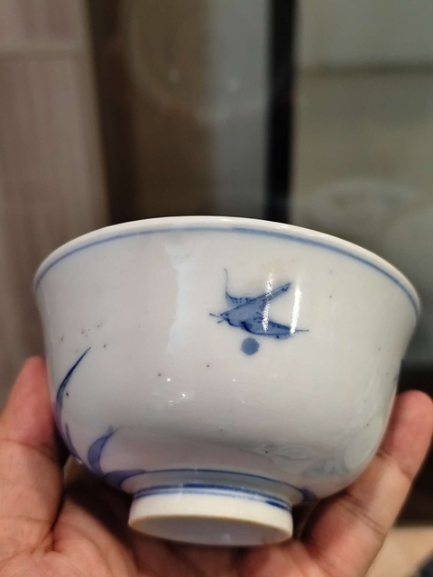 古玩陶瓷花鳥紋青花碗真品鑒賞圖