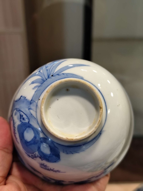 古玩陶瓷花鳥紋青花碗真品鑒賞圖
