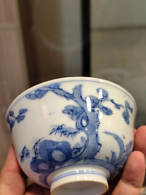 古玩陶瓷花鳥紋青花碗真品鑒賞圖