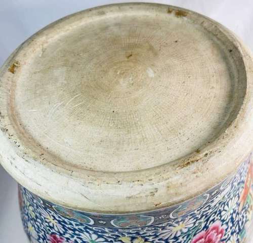 古玩陶瓷人物紋粉彩將軍罐真品鑒賞圖