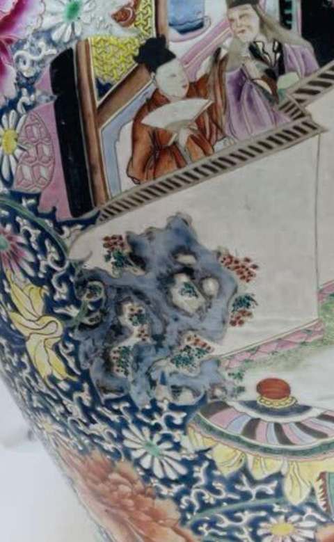 古玩陶瓷人物紋粉彩將軍罐真品鑒賞圖