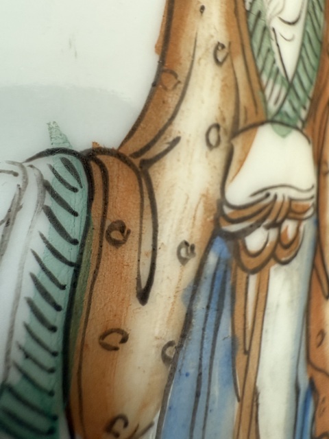 古玩陶瓷民國 油料彩人物紋雙耳瓶真品鑒賞圖