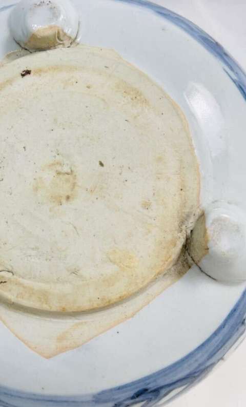 古玩陶瓷人物山水紋青花香爐真品鑒賞圖