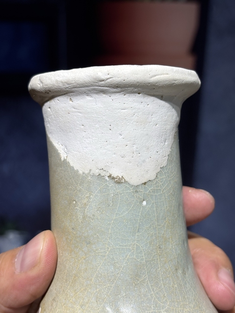 古玩陶瓷南宋龍泉仿官窯箸瓶拍賣,當前價格2980元