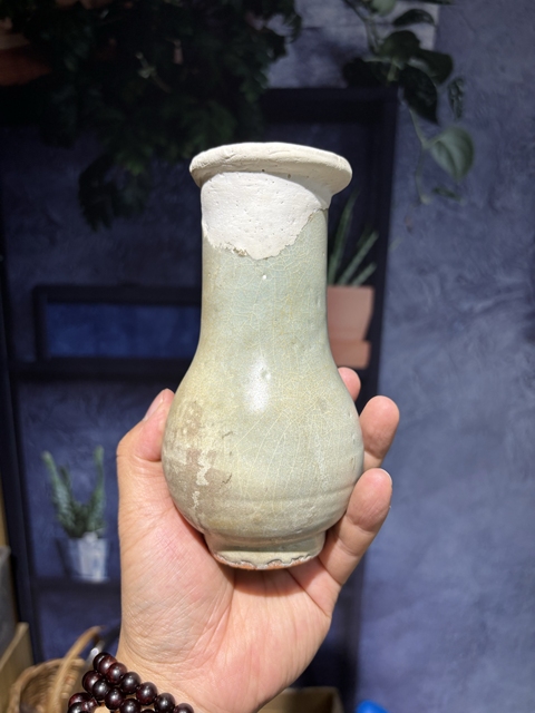 古玩陶瓷南宋龍泉仿官窯箸瓶拍賣,當前價格2980元