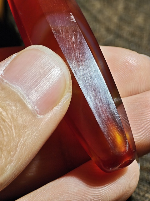 古玩雜項多棱瑪瑙珠子真品鑒賞圖