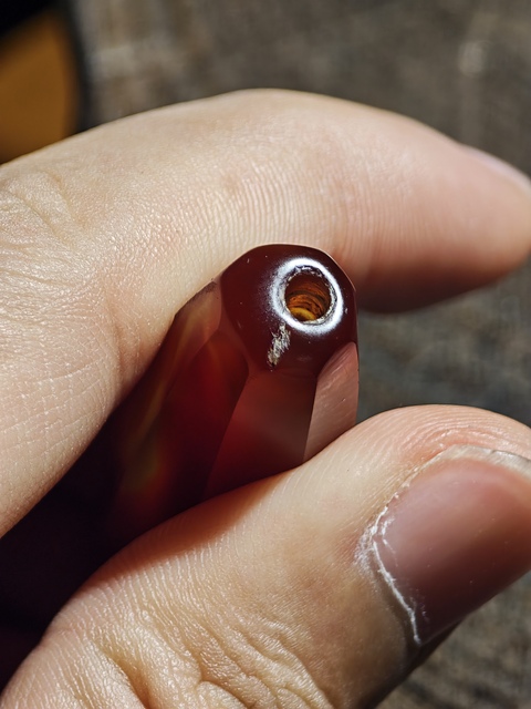 古玩雜項多棱瑪瑙珠子真品鑒賞圖