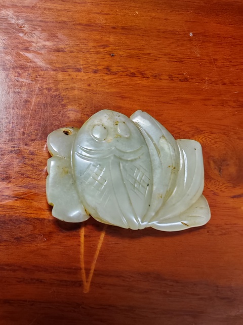 古玩玉器和田玉雕“金魚掛件”拍賣,當前價格1588元