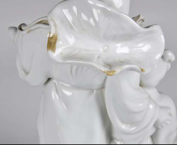 古玩陶瓷民國和合二仙塑像真品鑒賞圖