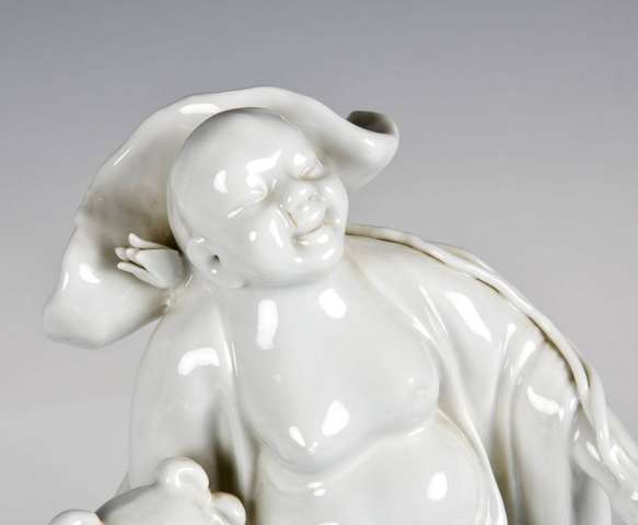 古玩陶瓷民國和合二仙塑像真品鑒賞圖