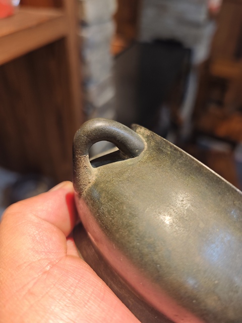 古玩銅器清中期蚰龍耳簋式爐 宣德爐 銅爐真品鑒賞圖