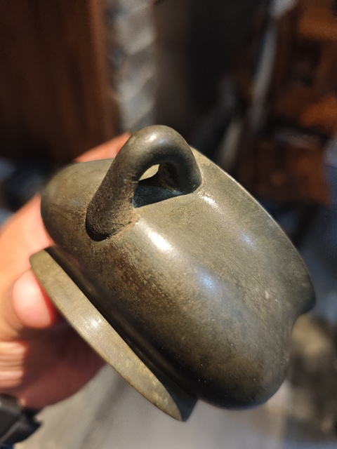 古玩銅器清中期蚰龍耳簋式爐 宣德爐 銅爐真品鑒賞圖