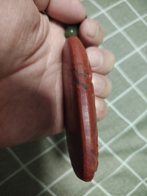 古玩玉器南紅瑪瑙雕“龍紋把件”真品鑒賞圖