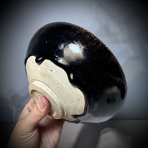 古玩陶瓷耀州窯，黑釉大碗拍賣(mài)，當(dāng)前價(jià)格3500元