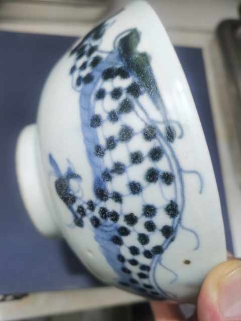 古玩陶瓷過墻龍紋青花碗拍賣,當前價格3888元