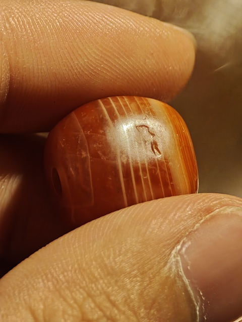 古玩玉器老瑪瑙珠真品鑒賞圖