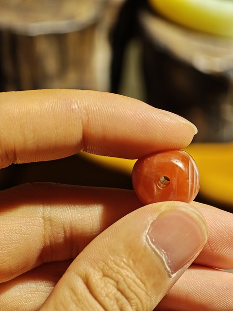 古玩玉器老瑪瑙珠真品鑒賞圖