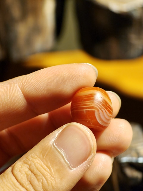 古玩玉器老瑪瑙珠真品鑒賞圖