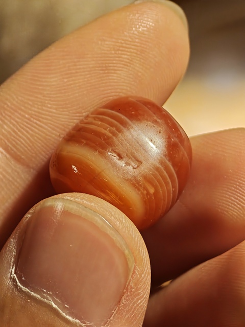 古玩玉器老瑪瑙珠真品鑒賞圖