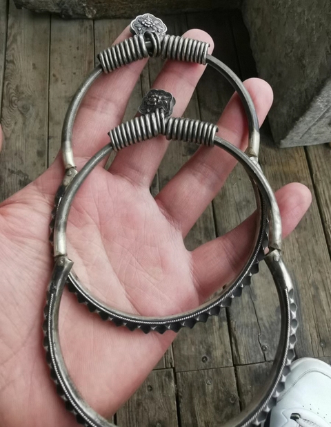 古玩雜項銀質老手鐲真品鑒賞圖