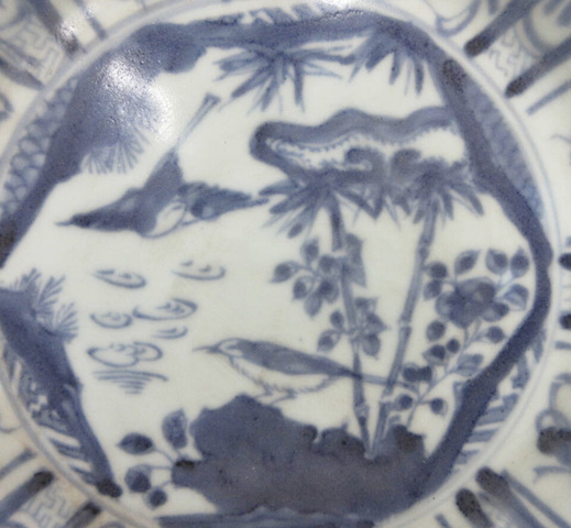 古玩陶瓷日本明治花鳥紋盤，模糊，偏老真品鑒賞圖