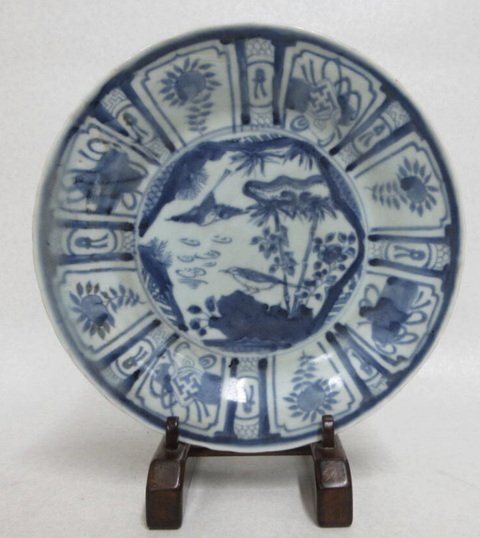 古玩陶瓷日本明治花鳥紋盤，模糊，偏老真品鑒賞圖