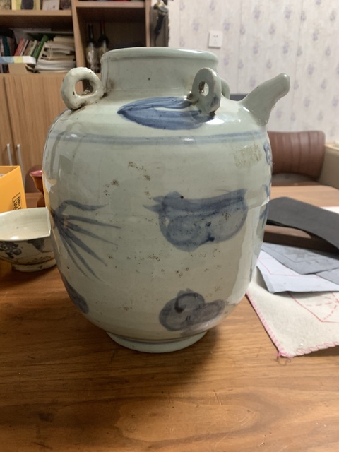 古玩陶瓷四系青花壺真品鑒賞圖