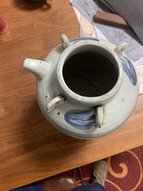 古玩陶瓷四系青花壺真品鑒賞圖