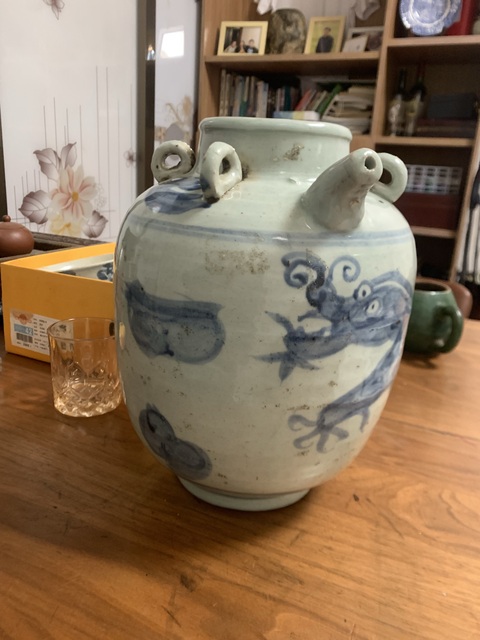 古玩陶瓷四系青花壺真品鑒賞圖