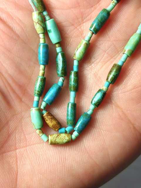 古玩玉器漢 代 綠松石珠串拍賣,當前價格389元