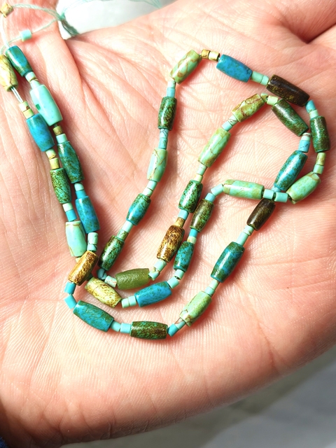 古玩玉器漢 代 綠松石珠串拍賣,當前價格389元